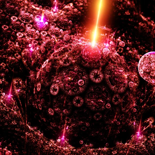 Bright fractal meteorite, digital artwork for creative graphic design — Stock Photo, Image