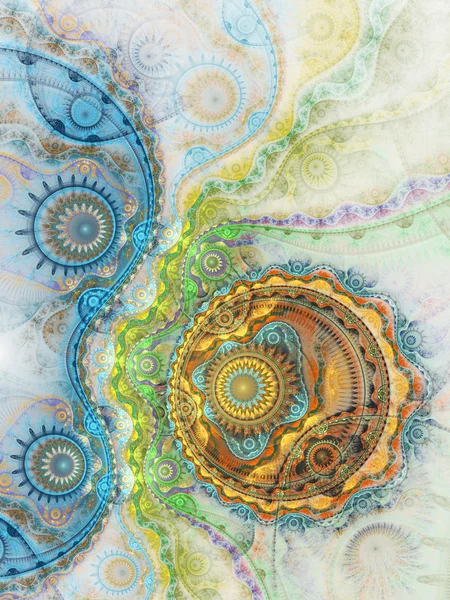 Colorful fractal clockwork, digital artwork for creative graphic design — Stock Photo, Image