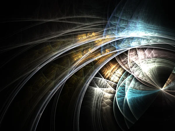 Dark fractal curves, digital artwork for creative graphic design — Stock Photo, Image