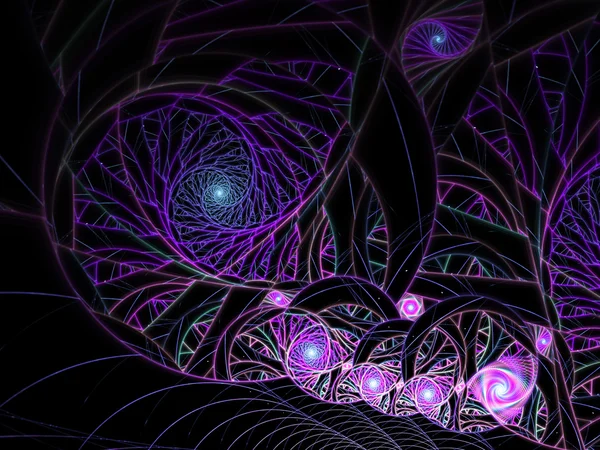 Dark fractal swirls, digital artwork for creative graphic design — Stock Photo, Image
