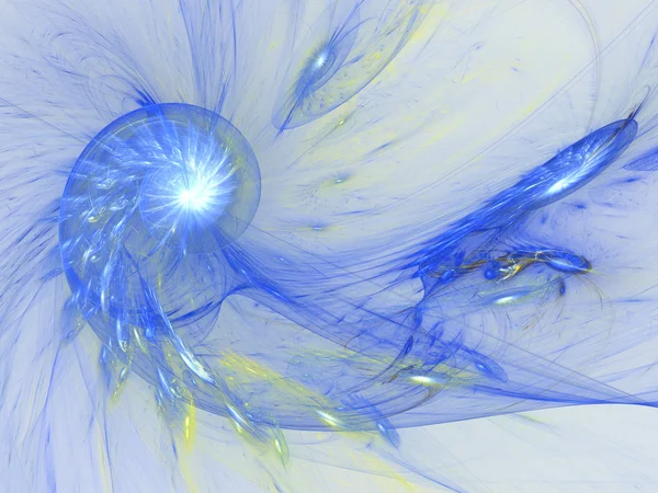 Hafif mavi fraktal spiral, yaratıcı grafik tasarım için dijital sanat — Stok fotoğraf