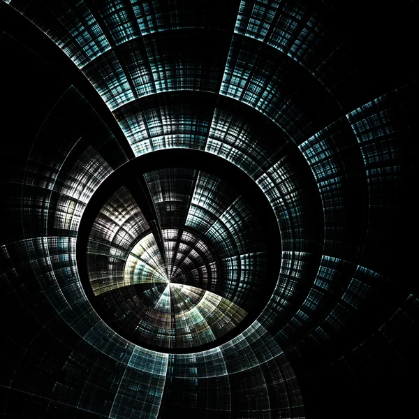 Relógio fractal azul escuro, arte digital para design gráfico criativo — Fotografia de Stock