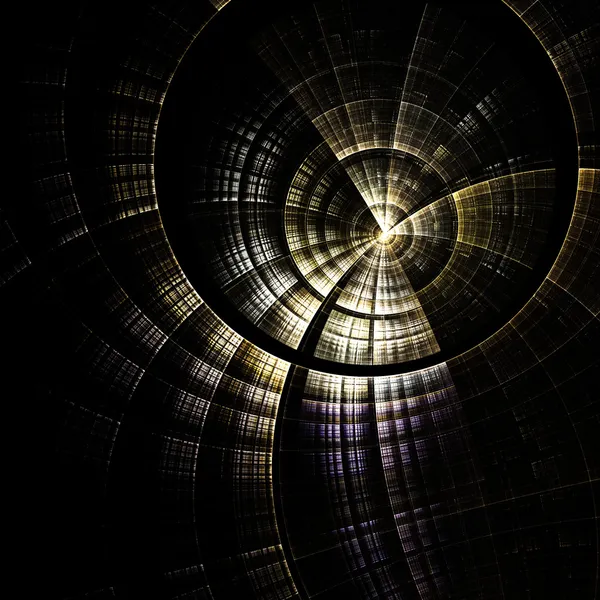 Dark gold fractal time machine, digital artwork for creative graphic design — Stock Photo, Image