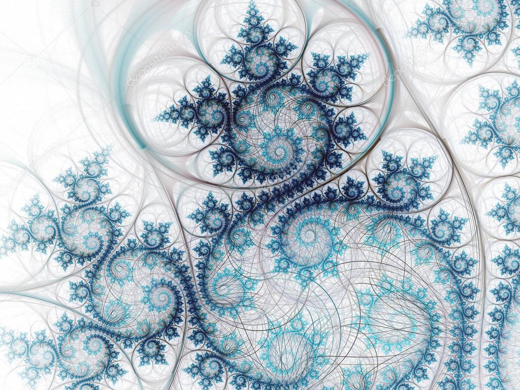 Abstract swirly fractal ocean, digital artwork for creative graphic design