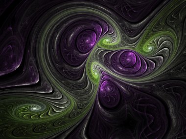 karanlık fraktal swirls, yaratıcı grafik tasarım için dijital sanat