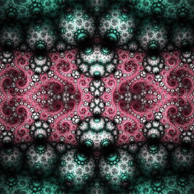 simetrik fraktal swirls, yaratıcı grafik tasarım için dijital sanat