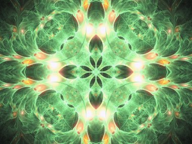 doğa temalı fraktal mandala, yaratıcı grafik tasarım için dijital sanat