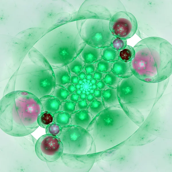 Parlak yeşil fraktal spiral, yaratıcı grafik tasarım için dijital sanat — Stok fotoğraf