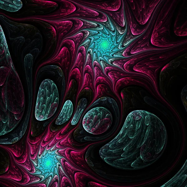 Donkere fractal swirly patroon, digitale kunst voor creatieve grafische vormgeving — Stockfoto