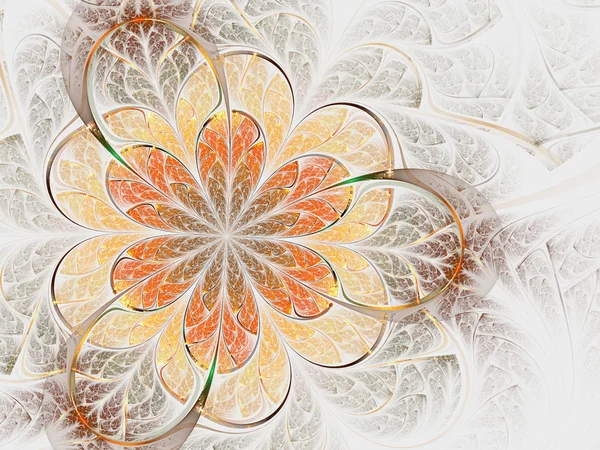 Огненный фрактальный цветок, цифровые произведения искусства для творческого графического дизайна — стоковое фото