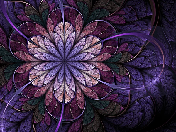 Flor fractal púrpura, obra de arte digital para el diseño gráfico creativo — Foto de Stock