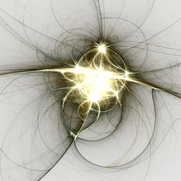 Explosão fractal de ouro brilhante, arte digital para design gráfico criativo — Fotografia de Stock