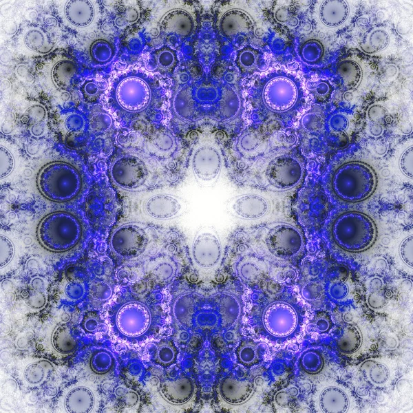Azulejo fractal cuadrado azul, obra de arte digital para el diseño gráfico creativo — Foto de Stock