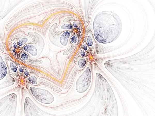 Light shiny fractal heart, digital artwork for creative graphic design — Stock Photo, Image