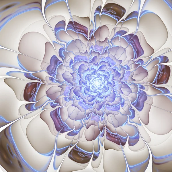 Jasnoniebieski kwiat fraktalny, grafika cyfrowa do kreatywnego projektowania graficznego — Zdjęcie stockowe