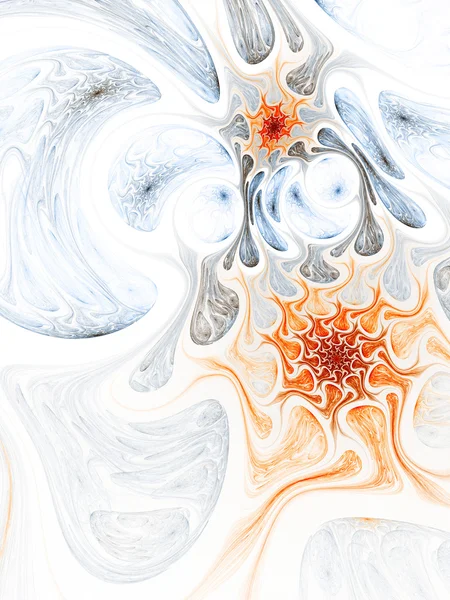 Měkká oranžová fraktální spirály, digitální kresba pro kreativní grafický design — Stock fotografie