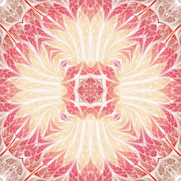 Bright floral fractal mandala, digital artwork for creative graphic design — Stock Photo, Image