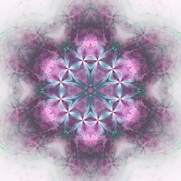 Mandala floral ligero, obra de arte fractal digital para un diseño gráfico creativo —  Fotos de Stock