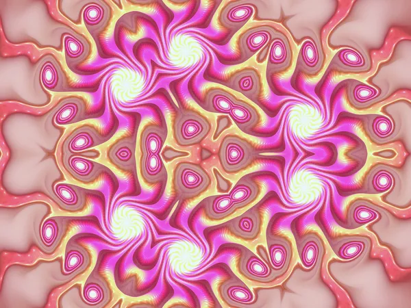 Mandala fractal de color rosa remolino, obra de arte digital para el diseño gráfico creativo —  Fotos de Stock