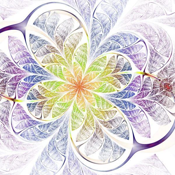 Mjuka färgglada fraktal blomma, digitala konstverk för kreativ grafisk design — Stockfoto