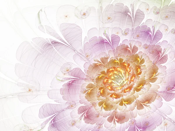 Fleur fractale lumineuse brillante, illustration numérique pour la conception graphique créative — Photo