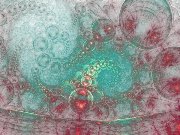 Lichte fractal bubbly spiralen, digitale kunst voor creatieve grafisch ontwerp — Stockfoto
