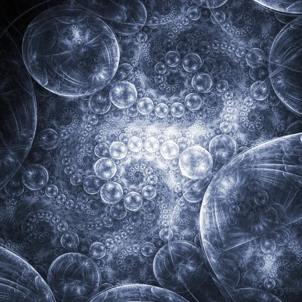 Ondes fractales sur le thème de l'eau bleue, illustration numérique pour la conception graphique créative — Photo