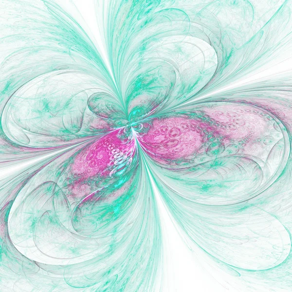 Mariposa fractal verde claro y rosa, obra de arte digital para un diseño gráfico creativo —  Fotos de Stock