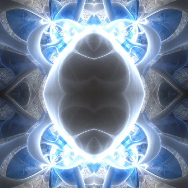 Γυαλιστερό μπλε και ασημένια fractal σχέδιο, ψηφιακά έργα τέχνης για δημιουργική Γραφιστικής — Φωτογραφία Αρχείου