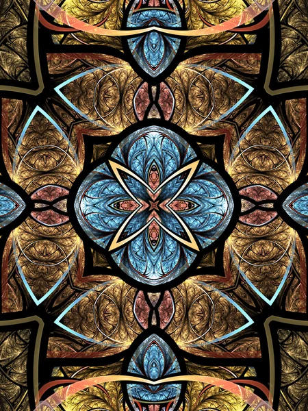 Kolorowe fraktal mandali, cyfrowych dzieł sztuki na kreatywne projektowanie graficzne — Zdjęcie stockowe