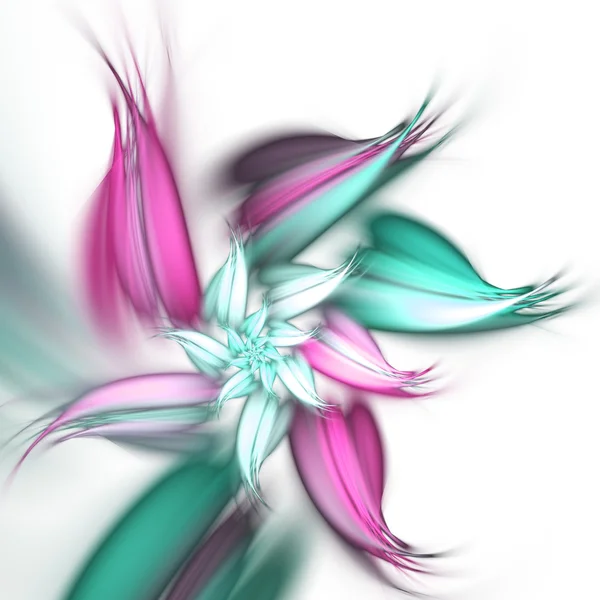 Licht paarse en groene fractal bloem, digitale kunst voor creatieve grafisch ontwerp — Stockfoto