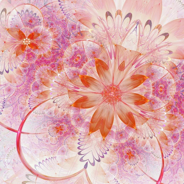 Padrão floral fractal, arte digital para design gráfico criativo — Fotografia de Stock