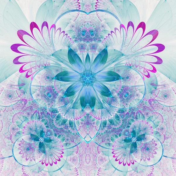 Lichte fractal bloemmotief, digitale kunst voor creatieve grafisch ontwerp — Stockfoto