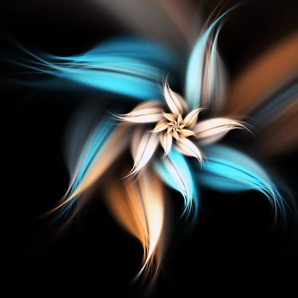 Fleur fractale colorée foncée, illustration numérique pour la conception graphique créative Images De Stock Libres De Droits