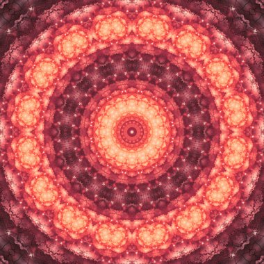 ateşli temalı fraktal mandala, yaratıcı grafik tasarım için dijital sanat