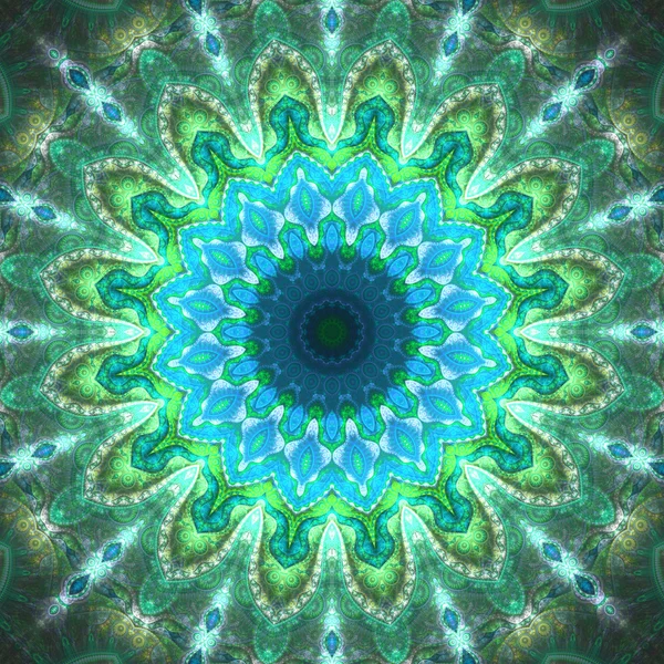 Mandala em forma de sol fractal, arte digital para design gráfico criativo — Fotografia de Stock