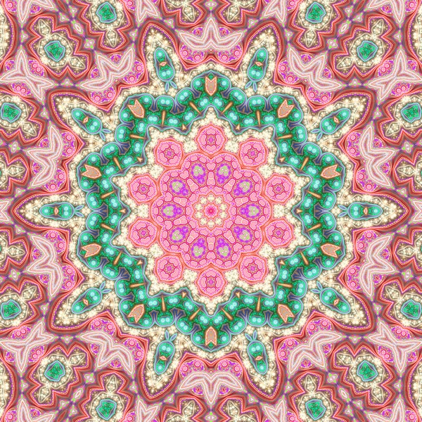 Colorful fractal mandala, digital artwork for creative graphic design — Stock Photo, Image