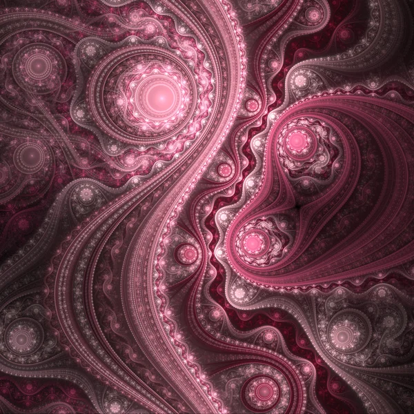 Reloj fractal rojo y rosa, obra de arte digital para el diseño gráfico creativo —  Fotos de Stock