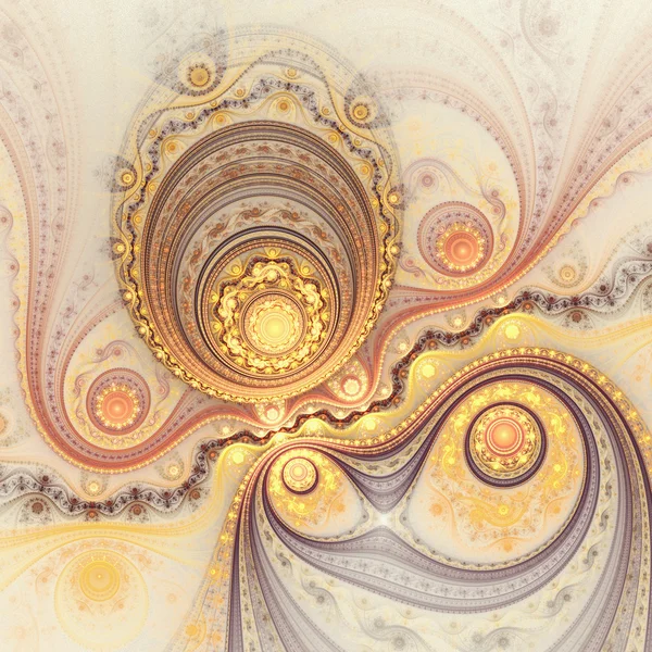 Golden fractal machine, digital artwork for creative graphic design — Stock Photo, Image