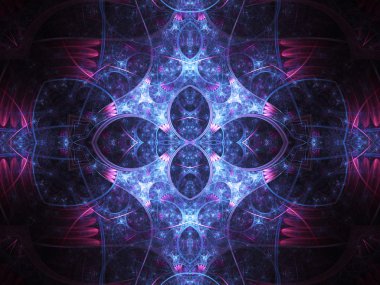 ikili fraktal çiçek desenli, yaratıcı grafik tasarım için dijital sanat