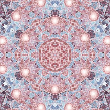 vitray temalı mandala, yaratıcı grafik tasarım için dijital sanat