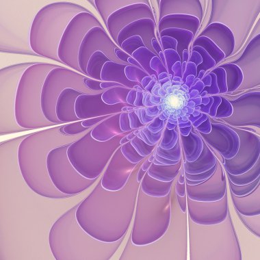 Menekşe fraktal çiçek, yaratıcı grafik tasarım için dijital sanat