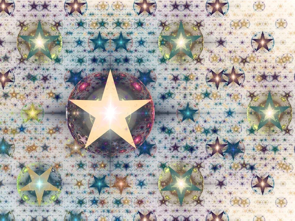 Estrellas fractales sobre fondo blanco, obras de arte digital para el diseño gráfico creativo — Foto de Stock