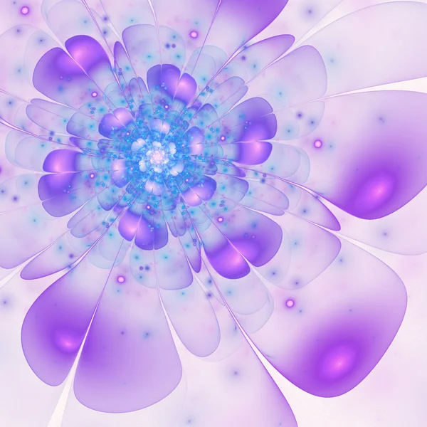 Açık mor fraktal çiçek, yaratıcı grafik tasarımı için dijital sanat eseri — Stok fotoğraf