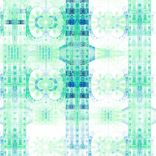 Piastrella frattale verde chiaro e blu, opere d'arte digitali per un design grafico creativo — Foto Stock