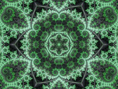 orman temalı fraktal desen, yaratıcı grafik tasarım için dijital sanat
