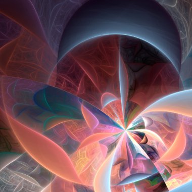 renkli fraktal desen, yaratıcı grafik tasarım için dijital sanat