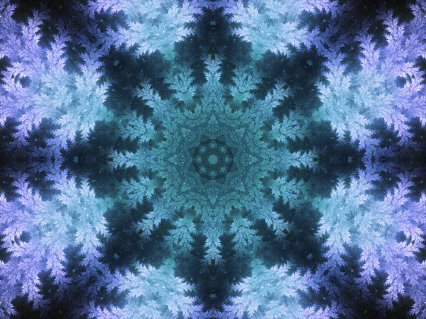 Caleidoscopio fractal temático de invierno, obra de arte digital para el diseño gráfico creativo — Foto de Stock