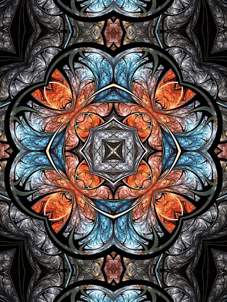 Caleidoscópio fractal colorido, arte digital para design gráfico criativo — Fotografia de Stock