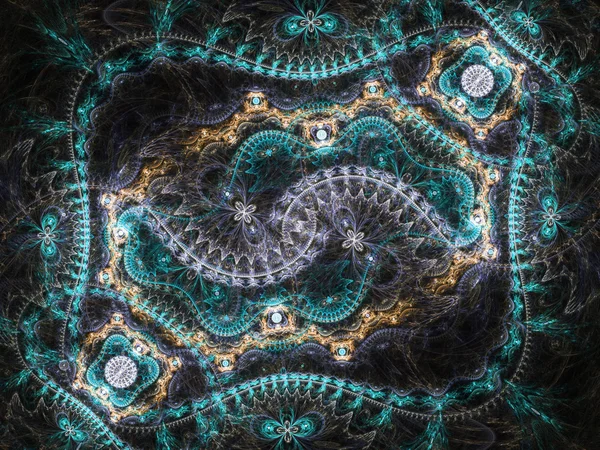 Dark fractal floral pattern, digital artwork for creative graphic design — Stock Photo, Image